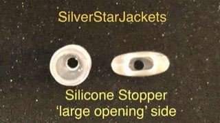 Clear silicone beads used as buckles to create adjustable fitting elastic for face masks