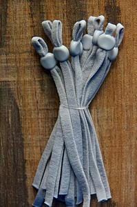 NATURALS Collection of colored elastic loops with silicone buckles for sewing masks. Tan, Brown, Khaki, Gray, Sand and Steel. Ships from Ohio.