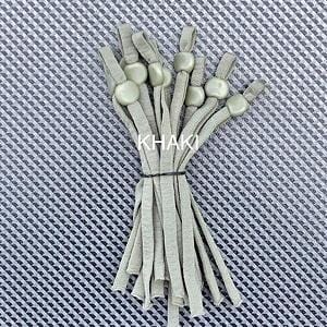 NATURALS Collection of colored elastic loops with silicone buckles for sewing masks. Tan, Brown, Khaki, Gray, Sand and Steel. Ships from Ohio.