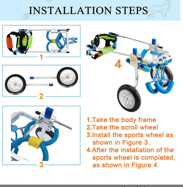 Adjustable Dog Wheelchair, for Pet/Doggie Wheelchairs with Disabled Hind Legs Walking (7-Size)(S)