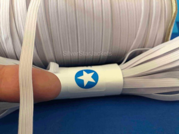 Full rolls of 1/4 inch or 6mm elastic for sewing face masks. Flat, Soft, braided flat, elastic band  in BLACK or WHITE. In stock, free shipping today from Ohio.