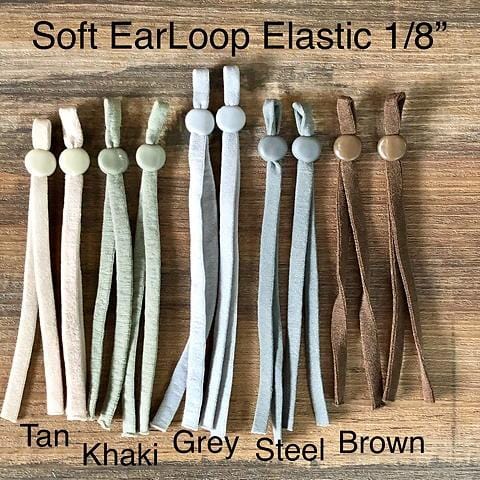 The ULTIMATE Collection of Twenty Eight colors of adjustable elastic earloops with silicone buckles for sewing masks. Ships from Ohio.