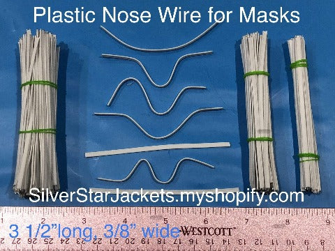 4mm Plastic Nose Wire for Sewing into Face Masks. Flat, bendable, strips with two metal 1 wires on the edges. Sets of 25 50 100 200. Ships from Ohio