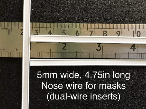5mm wide Plastic Bendable Plastic Strips for Sewing into Masks. 4.75 inches long, double-wired plastic. Ships from Ohio.